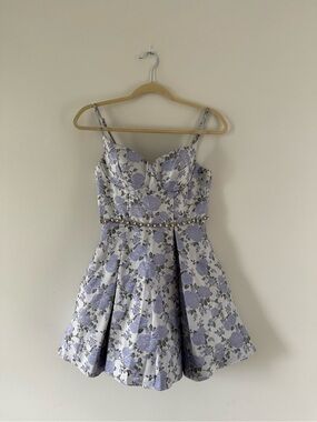 B. Darlin Lavender Floral Spaghetti-Strap Dress